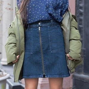 NWT Madewell Denim Utility Zip Skirt